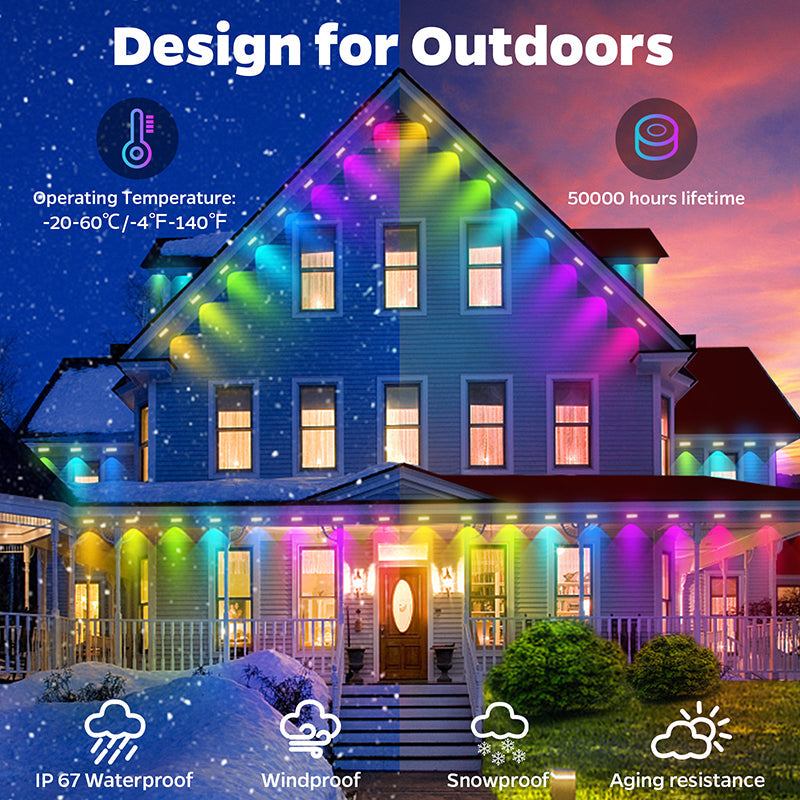 IP67 waterproof smart LED strip lights for outdoor accent lighting
