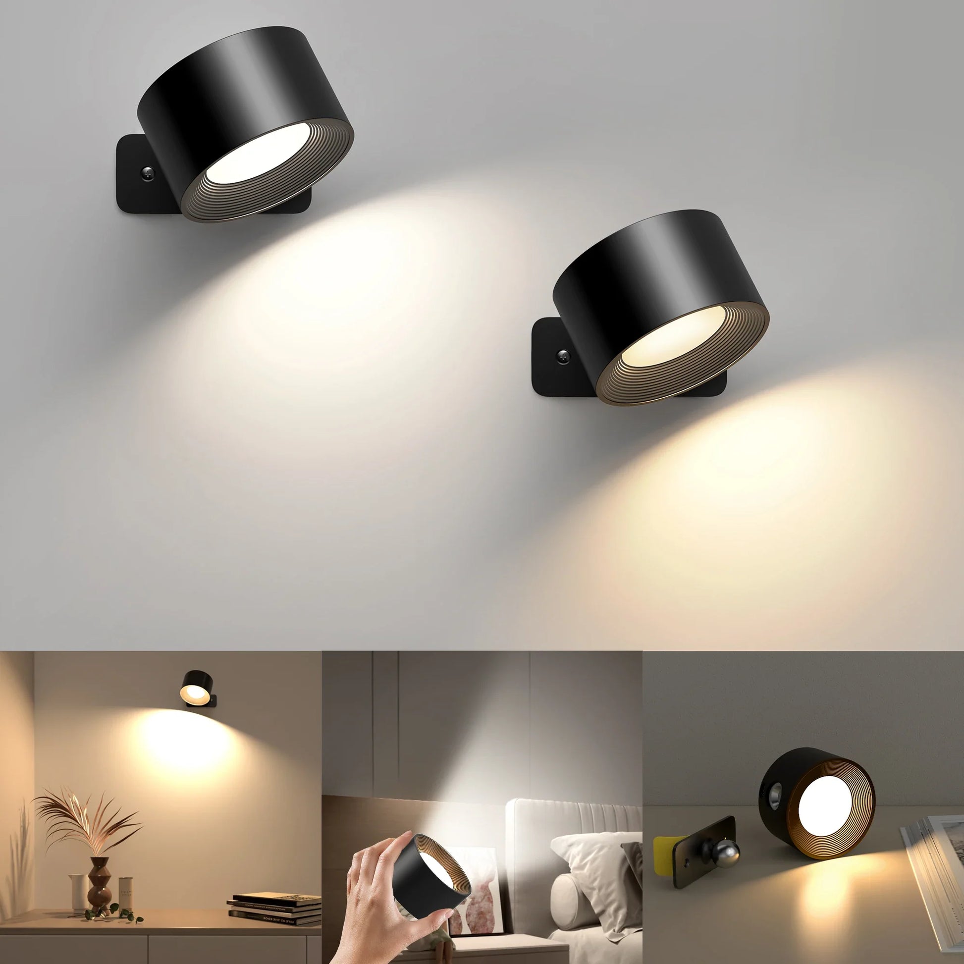 Cordless wall sconce with remote control for renters and homeowners