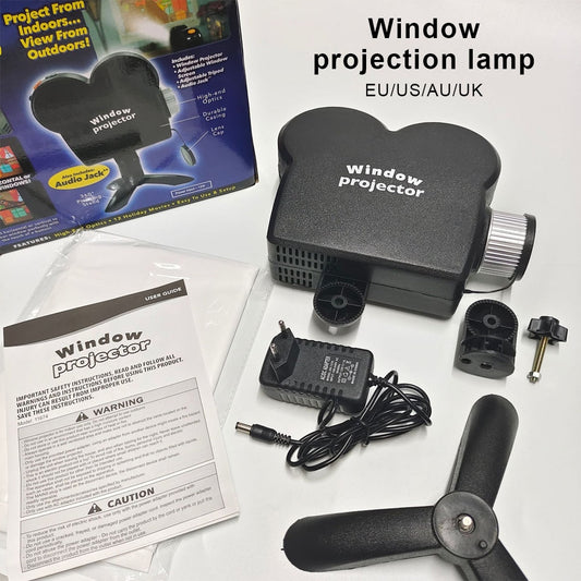 Halloween horror shadow projector casting eerie ghostly shadows on a wall for a haunted house party