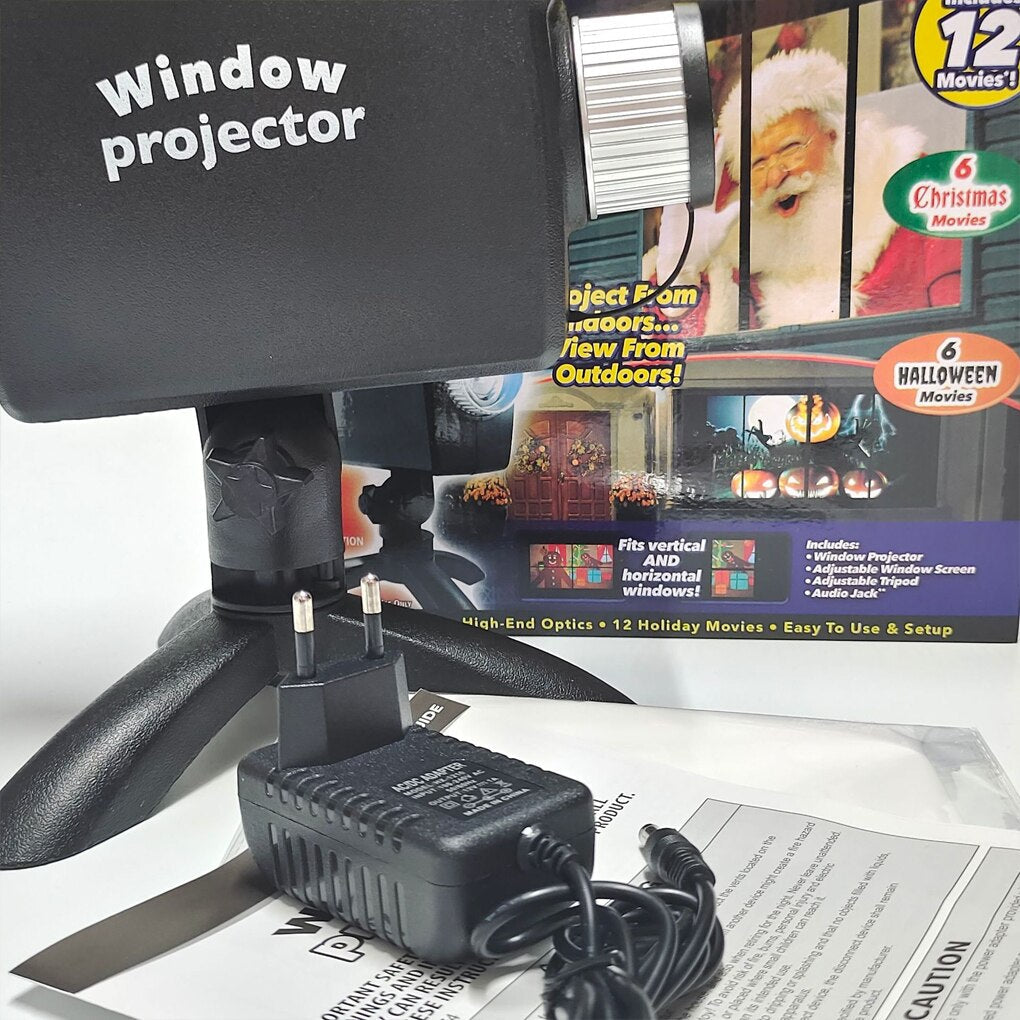 Halloween horror shadow projector casting eerie ghostly shadows on a wall for a haunted house party