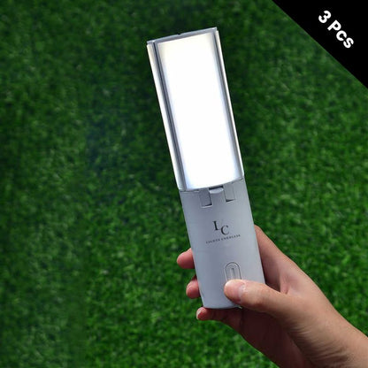Folding camping lantern with three color modes, compact and portable for campers and hikers