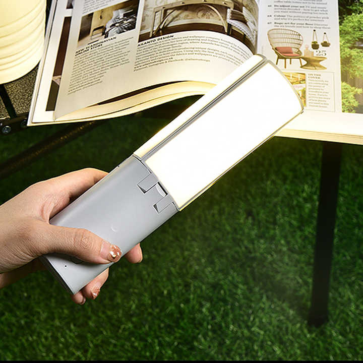 Folding camping lantern with three color modes, compact and portable for campers and hikers