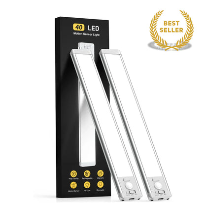 Wireless motion sensor light with magnetic mount for renters