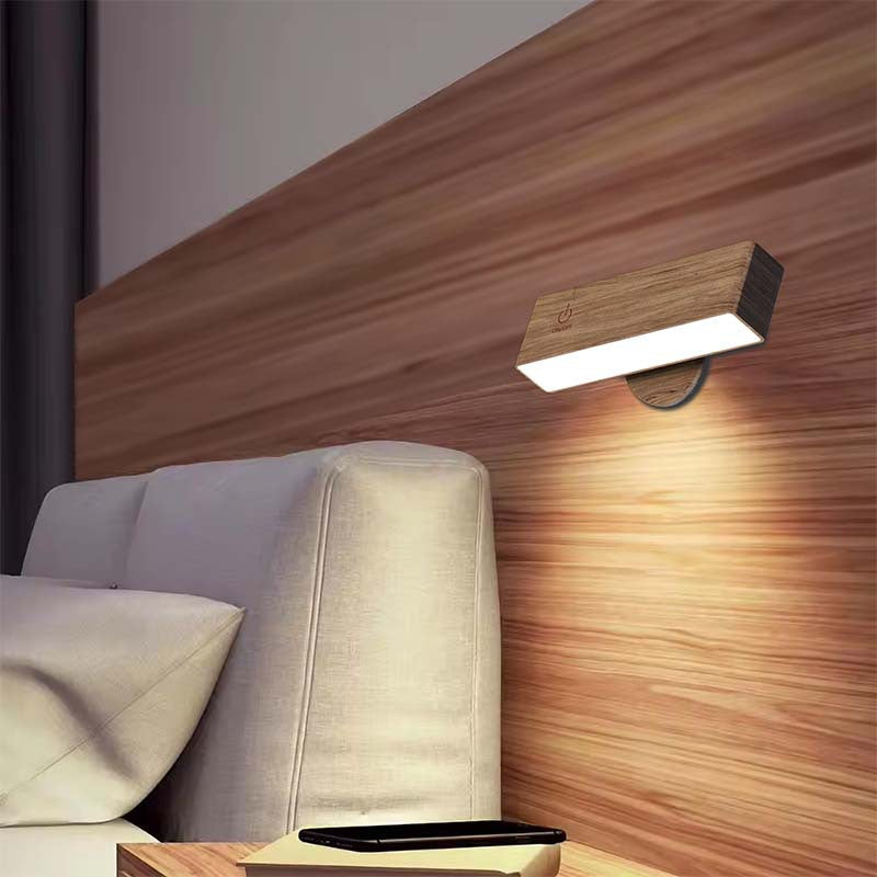 Cordless rechargeable wall sconce with magnetic mount for renters