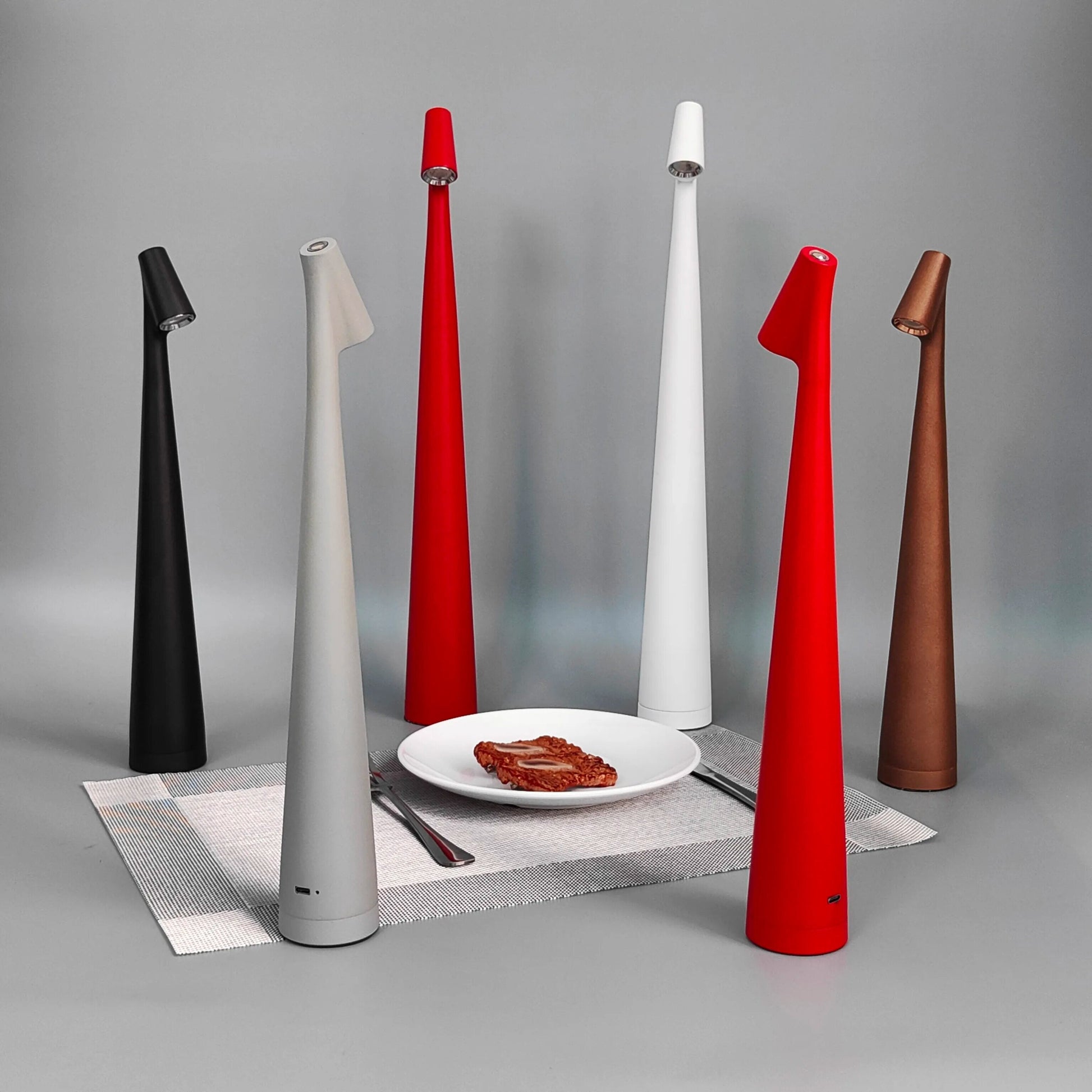 Cordless reading lamp with downward shade on a nightstand, ideal for apartment dwellers and students