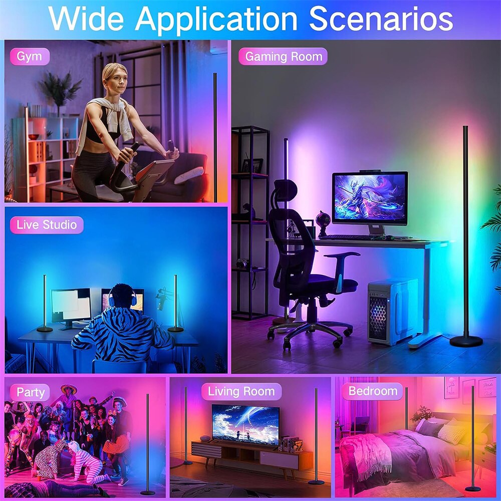 Music sync LED lamp with dynamic color changing lights for gamers