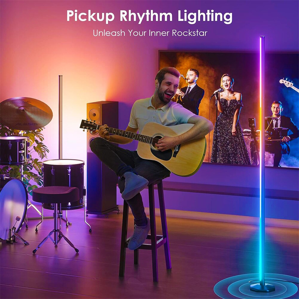 Music sync LED lamp with dynamic color changing lights for gamers