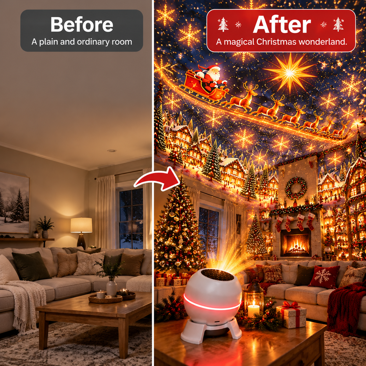 Christmas Magic Projection Light Instant Holiday Atmosphere