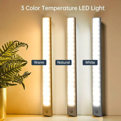 Wireless motion sensor light with magnetic mount for renters