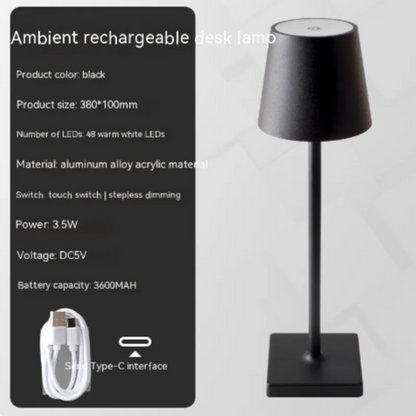 Rechargeable Table Lamp with Touch Dimming