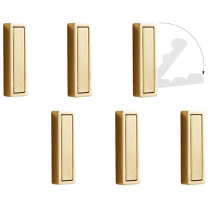 Folding coat hook folded flat against wall in small space