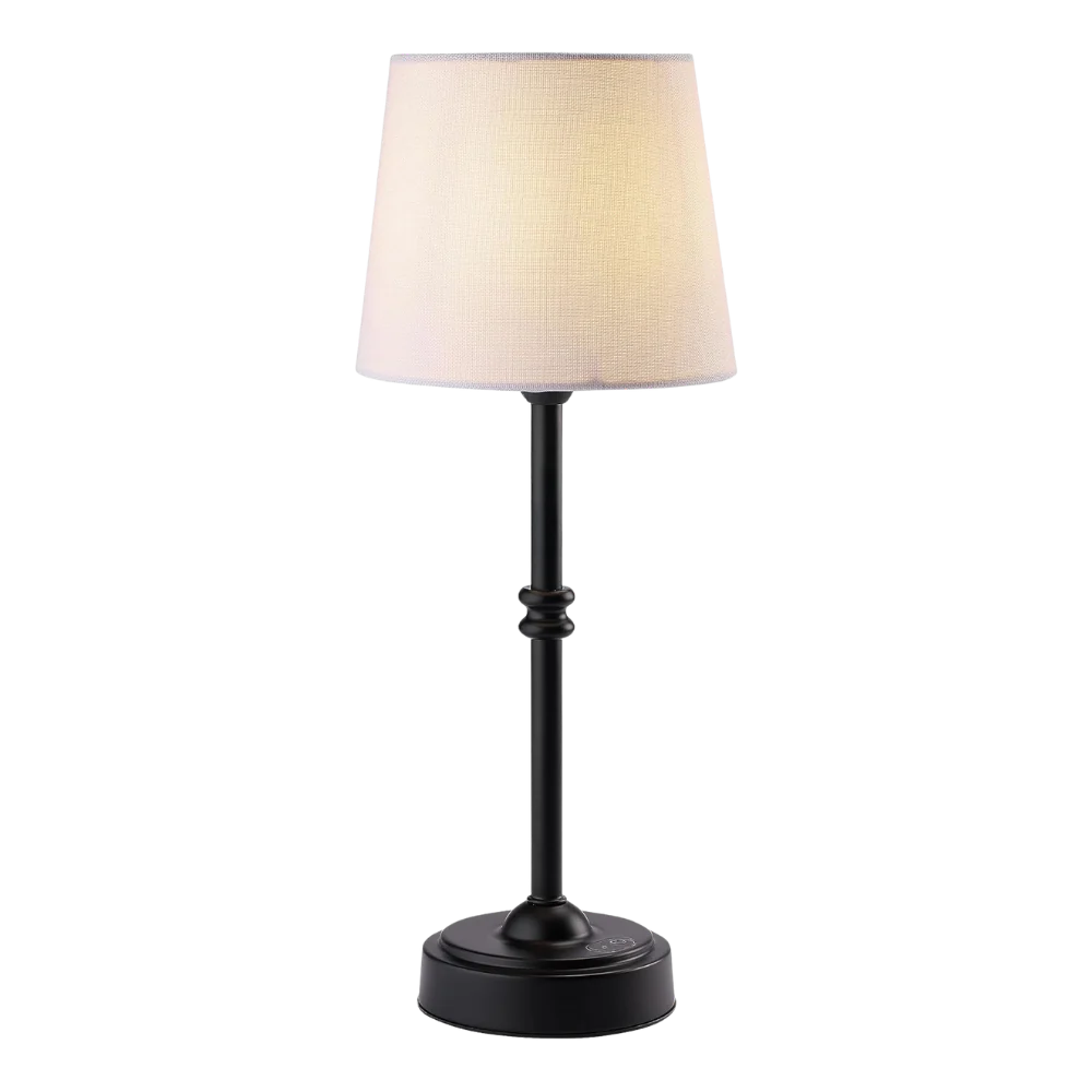 Cordless rechargeable table lamp with retro design for apartment use