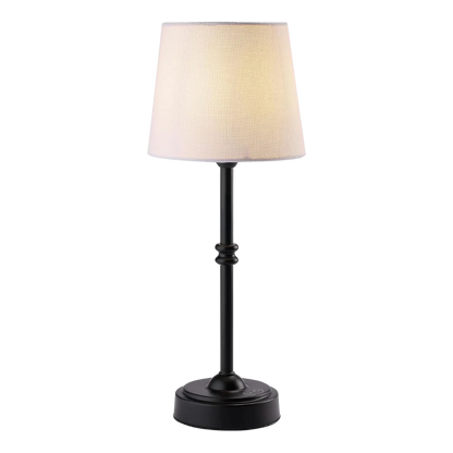 Cordless rechargeable table lamp with retro design for apartment use
