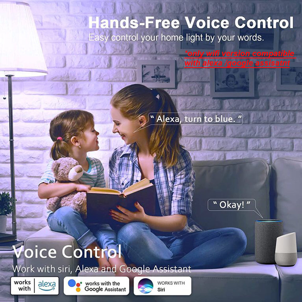 WiFi smart RGB light bulb with color-changing glow for renters and beginners