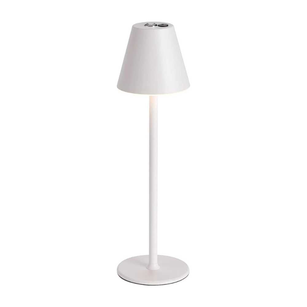 Cordless rechargeable table lamp with touch control for outdoor dining