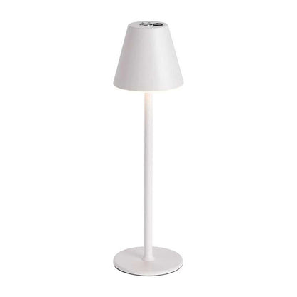 Cordless rechargeable table lamp with touch control for outdoor dining