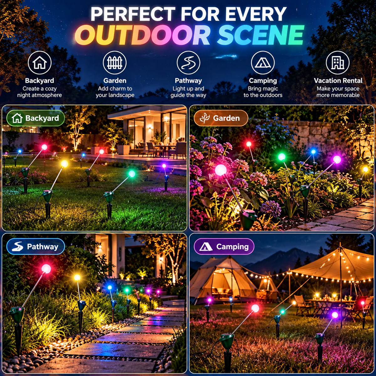 Swaying Firefly Garden Light – 7-Color Kinetic Outdoor Light for Lawn, Garden & Pathway Decor