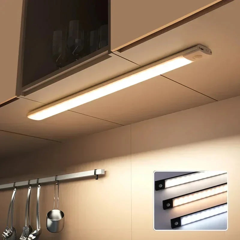 Wireless motion sensor light with magnetic mount for renters