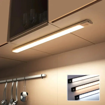 Wireless motion sensor light with magnetic mount for renters