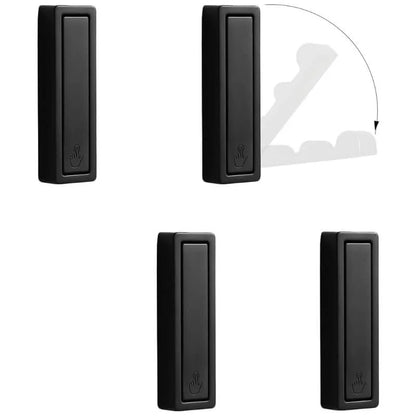 Folding coat hook folded flat against wall in small space