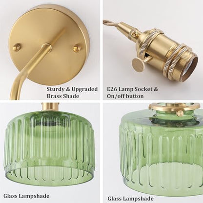 Retro gold wall sconce with warm glow for mid-century modern decor