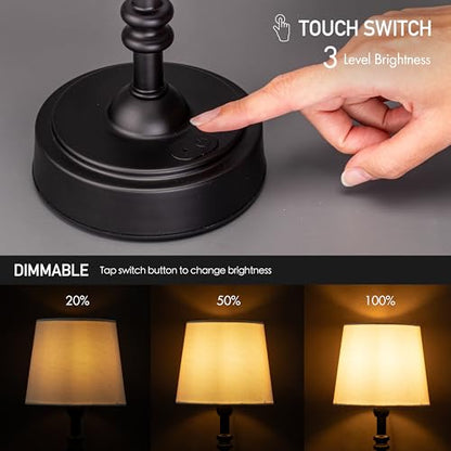 Cordless table lamp with rechargeable battery, portable for apartment dwellers