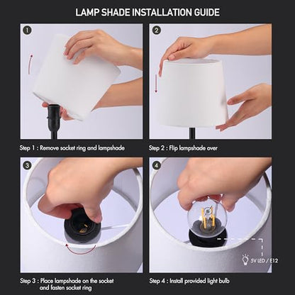 Cordless table lamp with rechargeable battery, portable for apartment dwellers