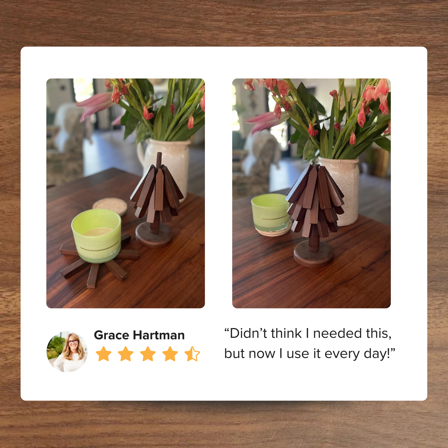 Elegant walnut tree trivet for home cooks