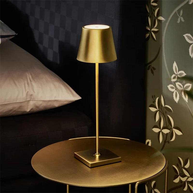 Waterproof cordless table lamp for outdoor entertaining