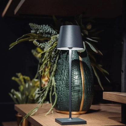 Waterproof cordless table lamp for outdoor entertaining