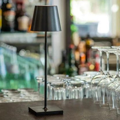 Waterproof cordless table lamp for outdoor entertaining