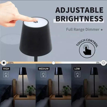 Waterproof cordless table lamp for outdoor entertaining