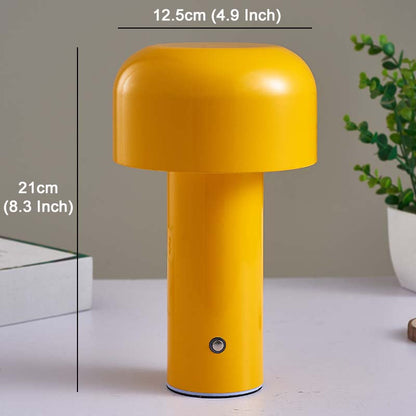 Cordless touch table lamp with mushroom design for bedroom use