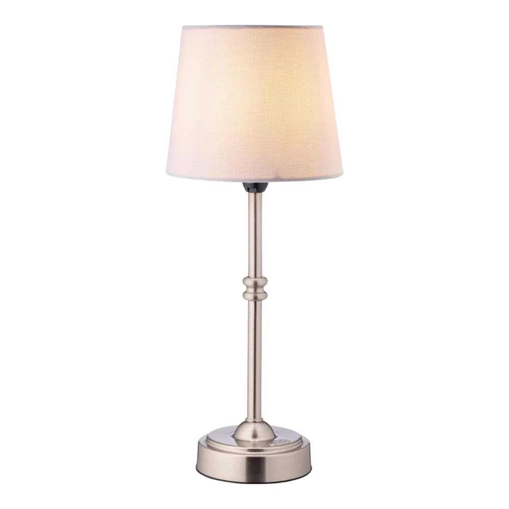 Cordless rechargeable table lamp with retro design for apartment use