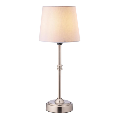 Cordless rechargeable table lamp with retro design for apartment use
