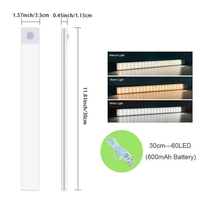 Wireless motion sensor light with magnetic mount for renters