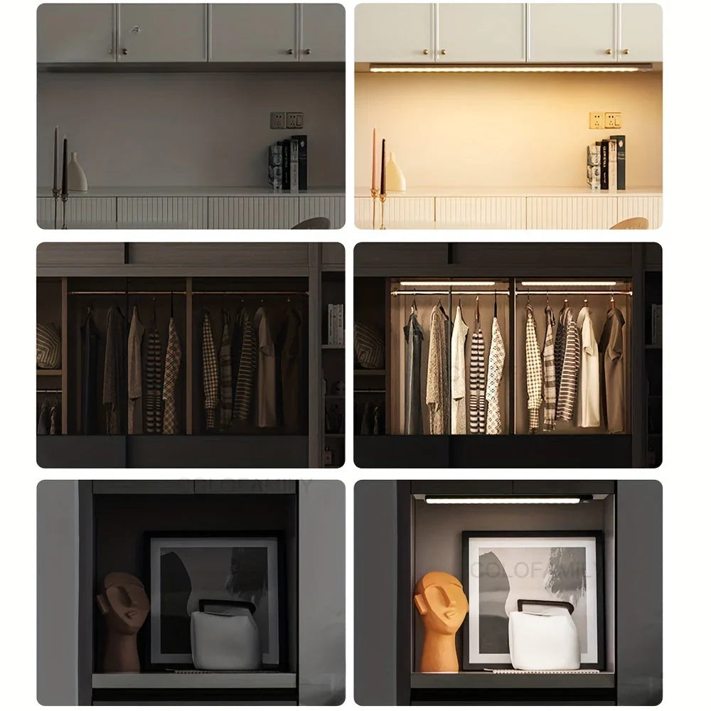 Wireless motion sensor light with magnetic mount for renters