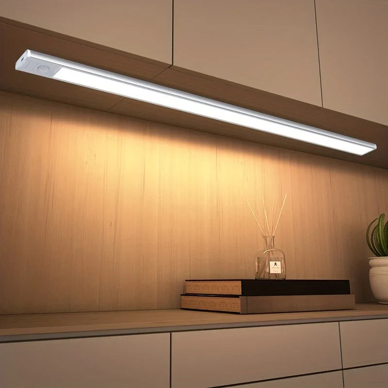 Wireless motion sensor light with magnetic mount for renters