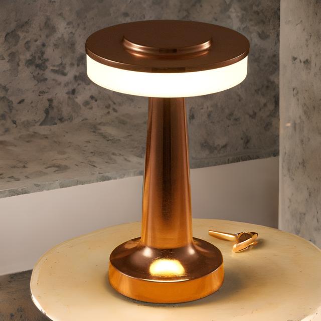 Cordless LED table lamp with touch dimmer on a nightstand in a nursery