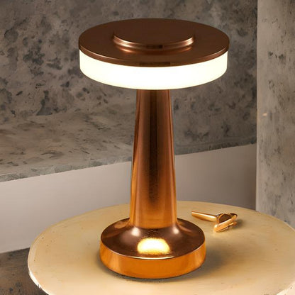 Cordless LED table lamp with touch dimmer on a nightstand in a nursery