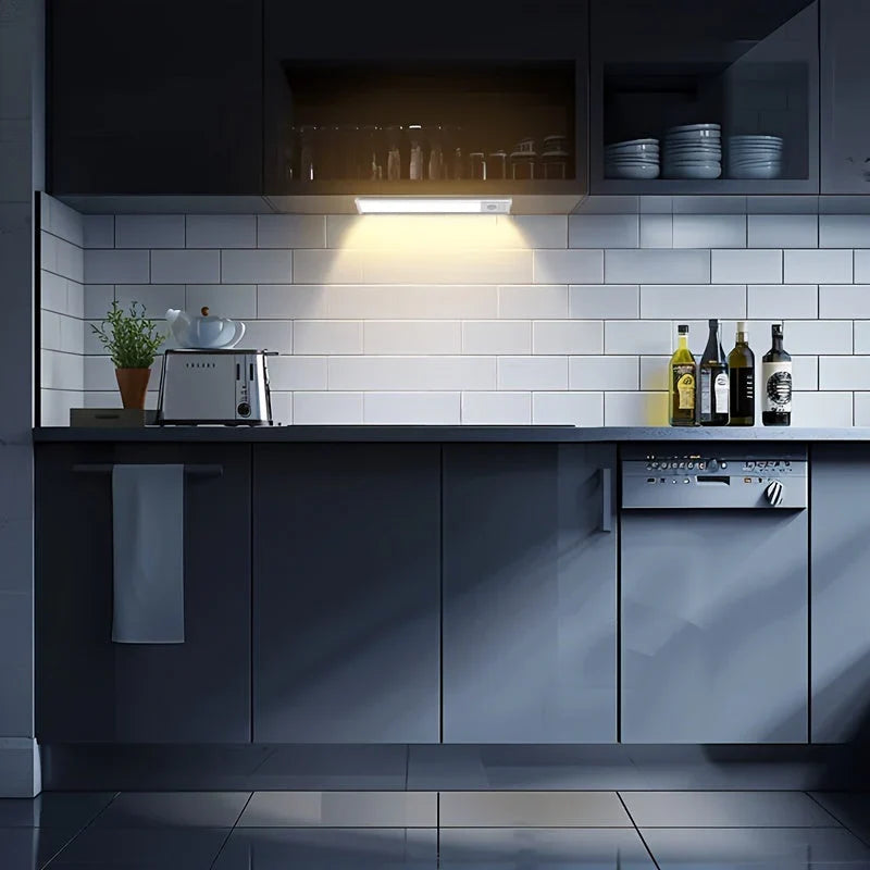 Wireless motion sensor light with magnetic mount for renters
